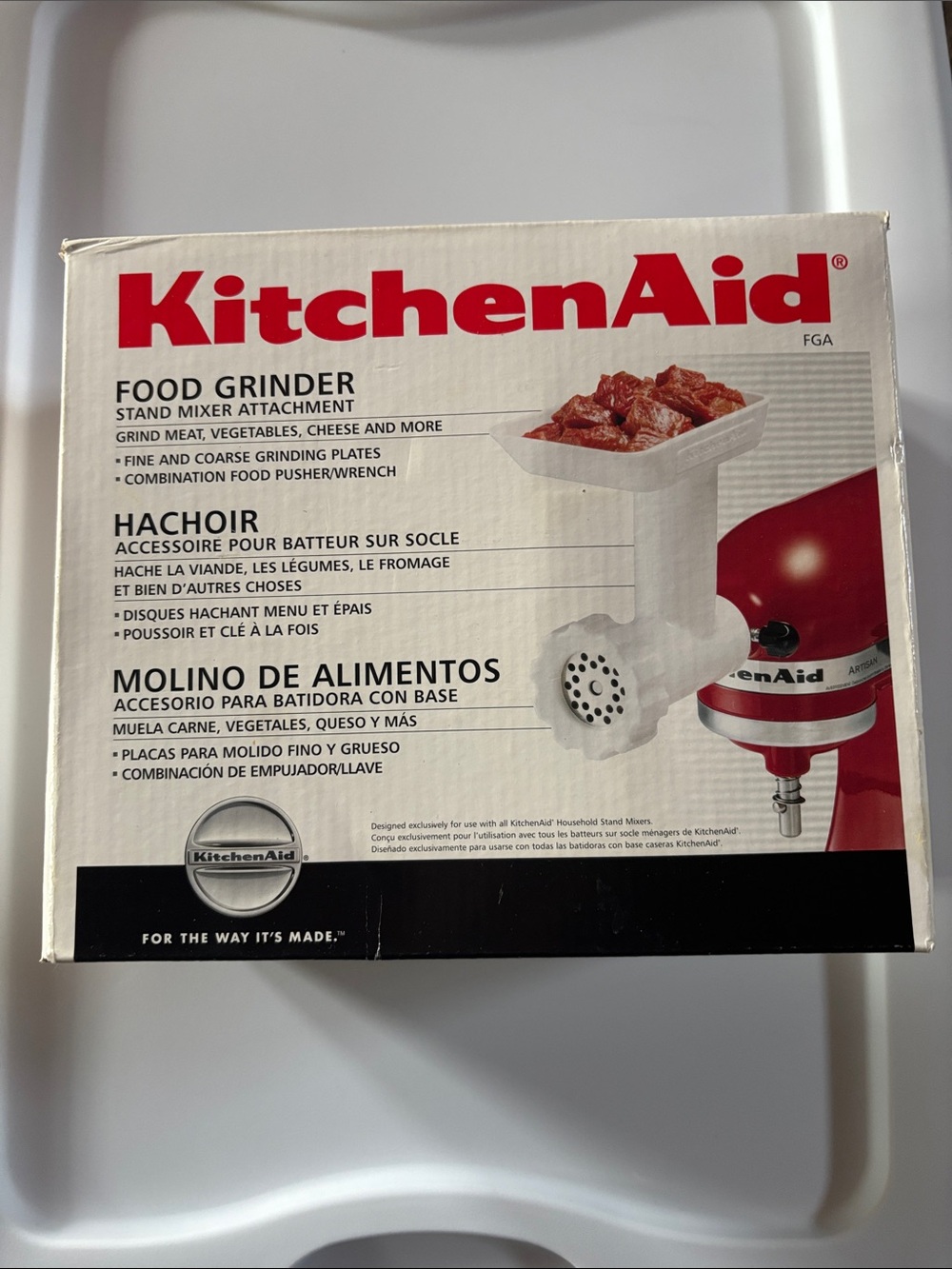 KitchenAid Red Food Grinder Stand Mixer Attachment